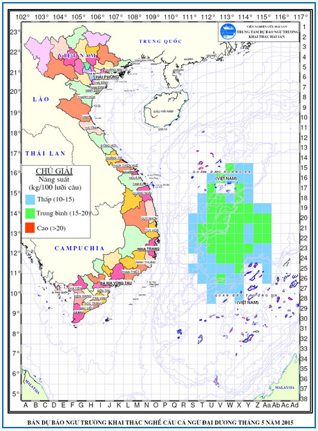 Hình ảnh minh họa bài viết: Dự báo ngư trường khai thác nghề câu cá ngừ đại dương tháng 5 năm 2015